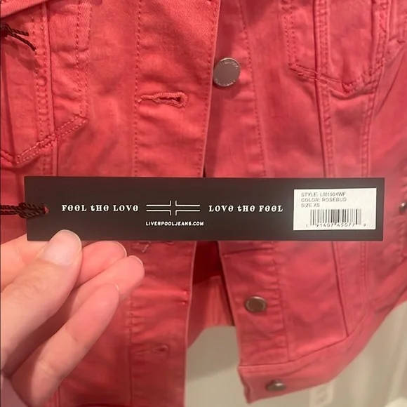 Liverpool Rosebud Coral Jean Jacket Classic Denim Style NWT - Picture 6 of 16